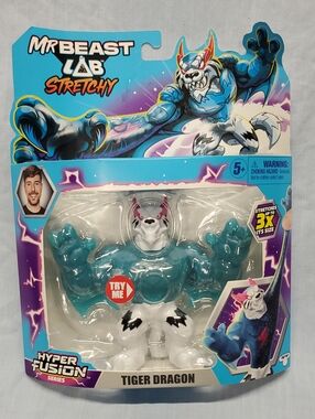 Mr. Beast Stretchy Hyper Fusion Tiger Dragon - Blue & White